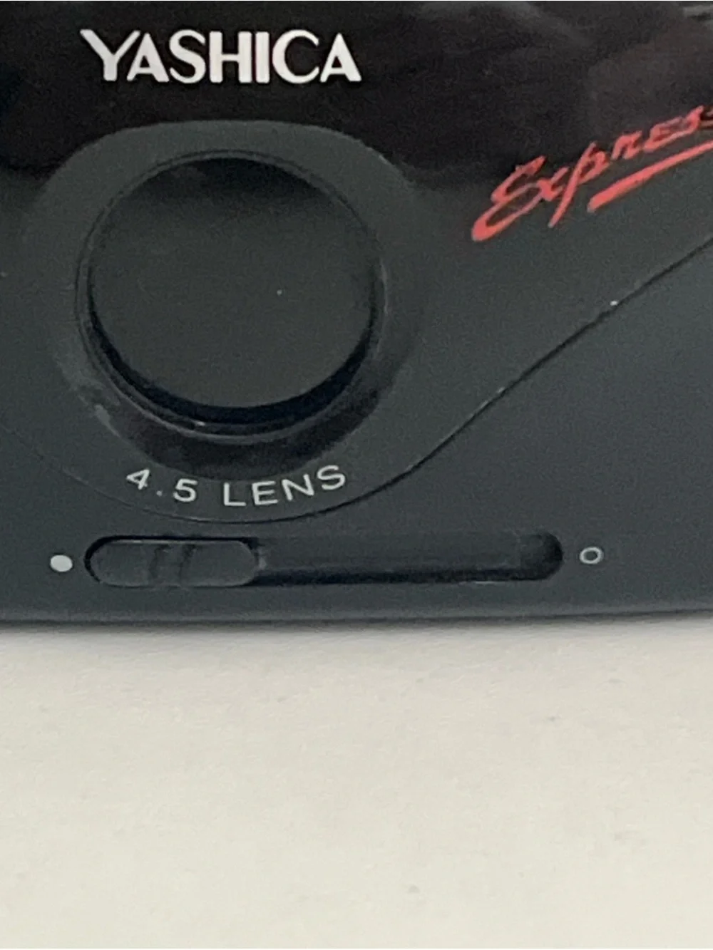 Yashica Expression 35mm Film Camera in Black with Red Accent